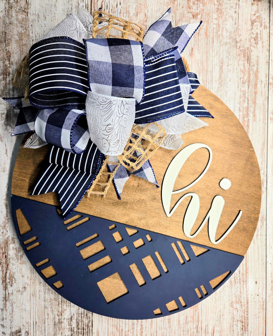 Navy Laser Cut Door Hanger
