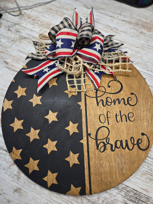 Home of the Brave door hanger